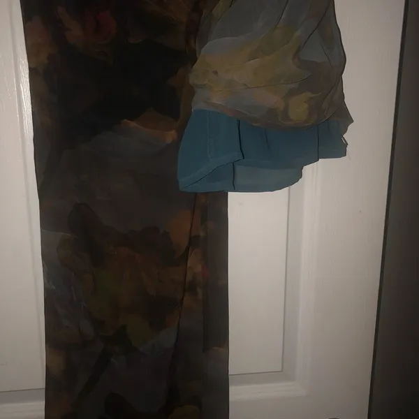 High waist wide leg flowy floral see through pants retro - Image 6