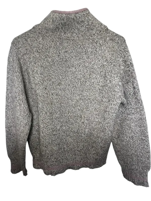 Vintage ALPS Rugged Outdoors Shawl Collar Grey Pullover Sweater With Pink Trim - Image 5