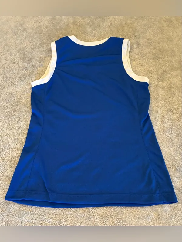 Nike women’s Blue & White Sleeveless Basketball Jersey Size Small - Image 8