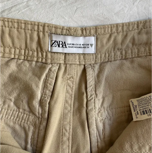 ZARA Cargo Pants Cream - Image 2