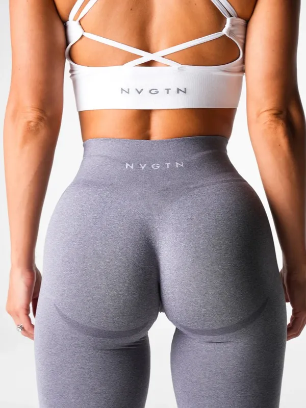 NVGTN Grey Mid Rise Contour 7/8 Leggings Size XS Workout Athletic Activewear - Image 3