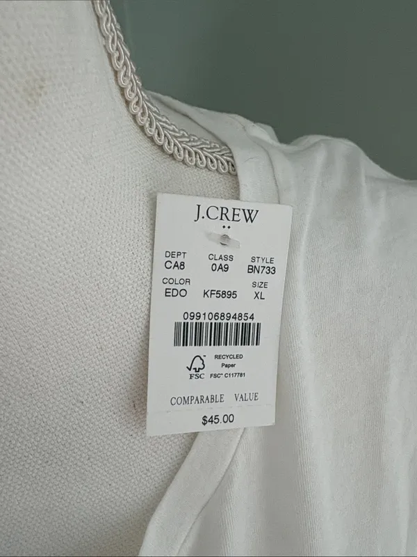 NWT J. Crew White Tee with‎ Pink Bunny-Eared French Bulldog - Image 3