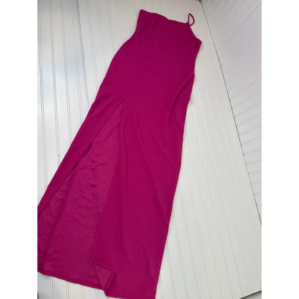 NWT Lulus Keeper of My Heart Magenta One-Shoulder Maxi Dress Wedding Size XL - Image 3