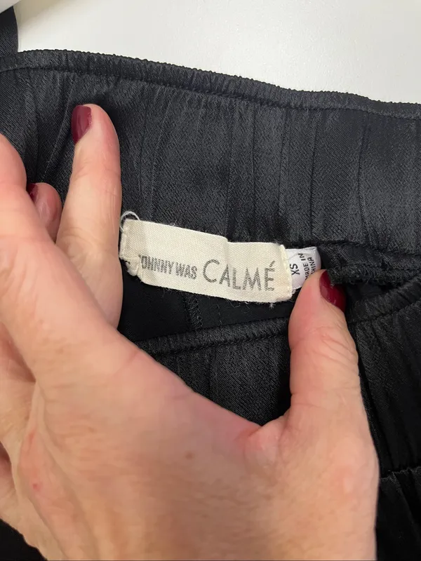 Johnny Was CALME Black Satin straight leg pants size XS - Image 2