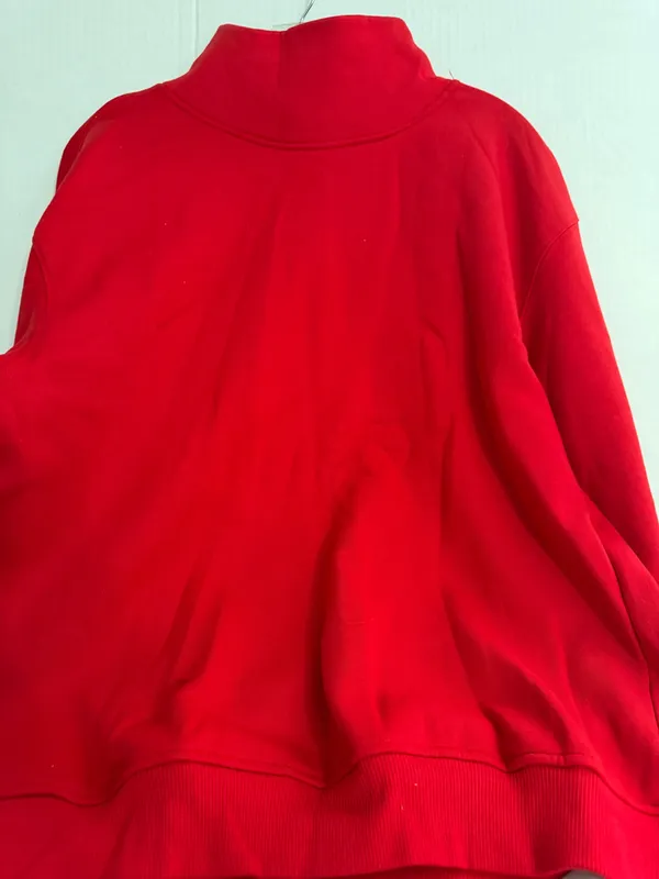 Fisoew Women's Red Mock Neck Pullover Sweatshirt Size M - Image 4