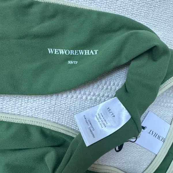 We wore what contrast one shoulder top green / wheat NWT XS - Image 7
