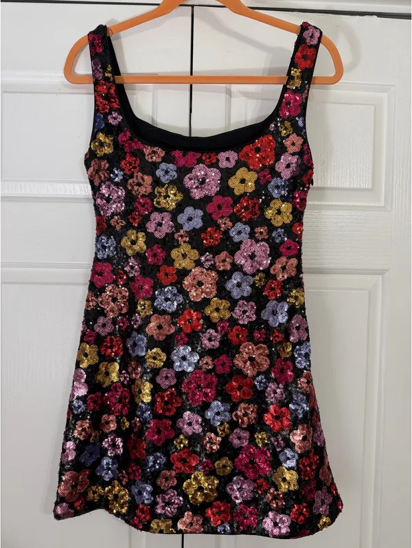 Sequin Floral Mini Dress Multiple - Image 2