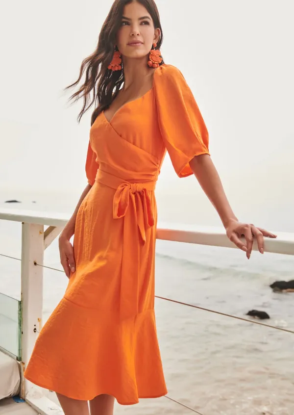 Sugar Lips Orange Tie Dress - Image 3