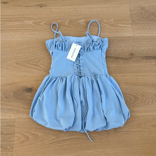 Outcast Clothing Mini Dress Piera Size M Blue - Image 3