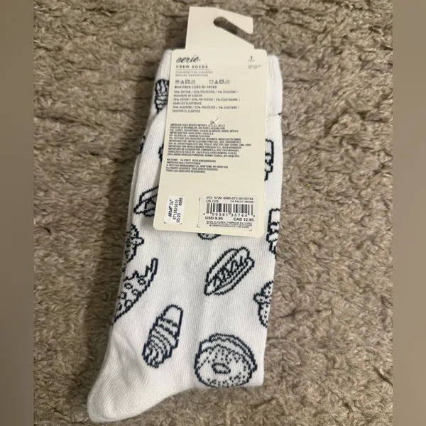Aerie White NYC New York Iconic Snack Foods Crew Socks - Image 4