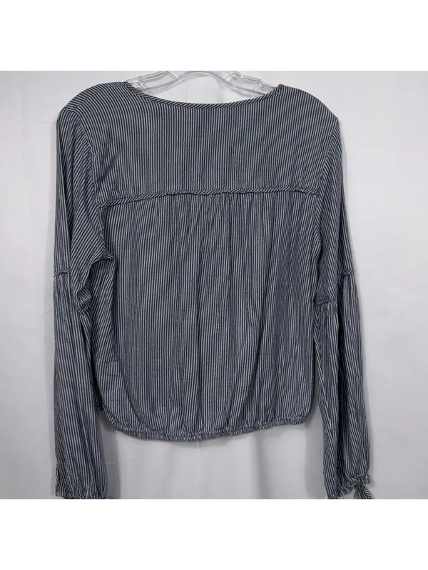 Abercrombie & Fitch Embroidered Striped Peasant Blouse Size Medium - Image 7