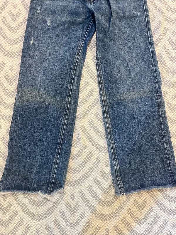 BDG // URBAN OUTFITTERS Vintage Wide Leg High Rise Button Fly Blue Jeans 24 - Image 3