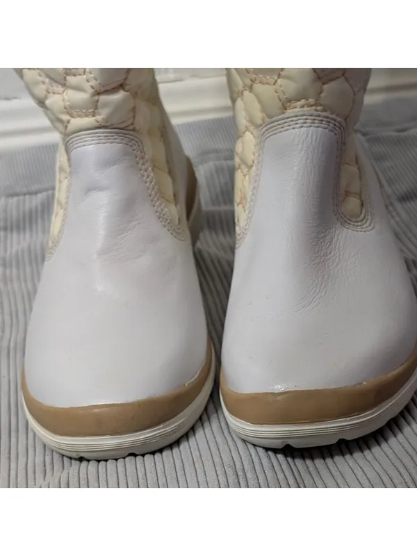 Timberland Kickadillaquilt Size 6 Boots White Leather 14In Vintage - Image 4