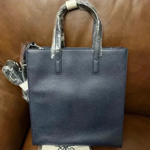 NWT MCM Aren Leather Tote Handbag Blue Camo - Image 7