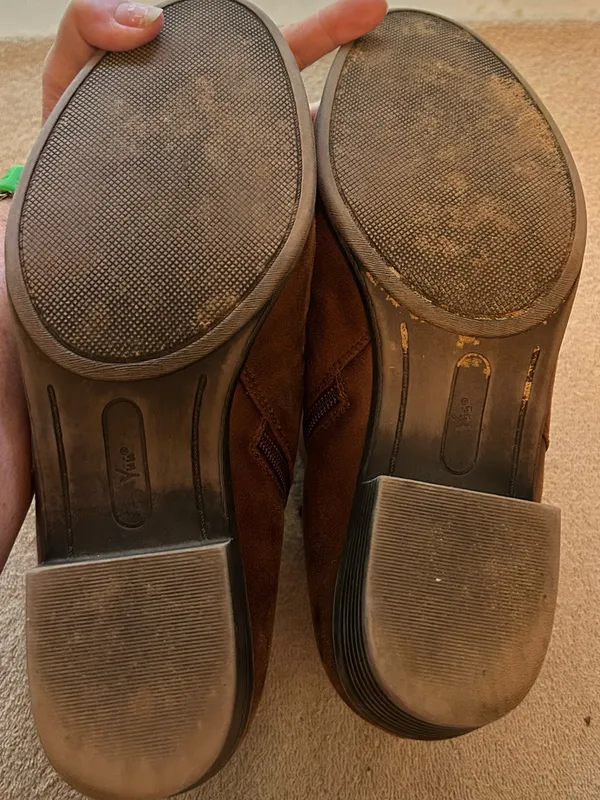NOR Brown Suede Ankle Booties with Side Buckle Size 9.5 - Image 4