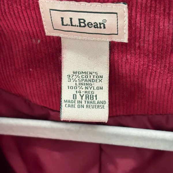 L.L. Bean Women’s Vintage Burgundy Corduroy Blazer - Image 3