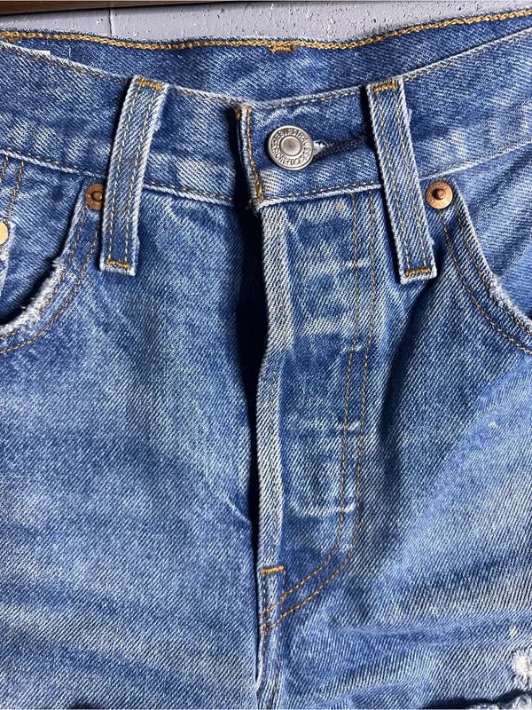Levi’s Shorts Bundle in Size 24. Black one is Rib Cage. Blue one is 501. - Image 11
