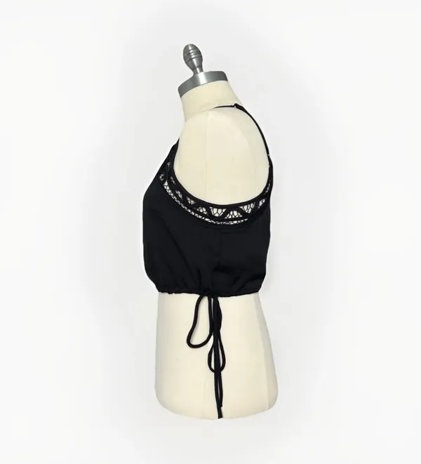 Free People Intimately Cropped Top Sz XS Black Blouson Brami Lace Cami - Image 5