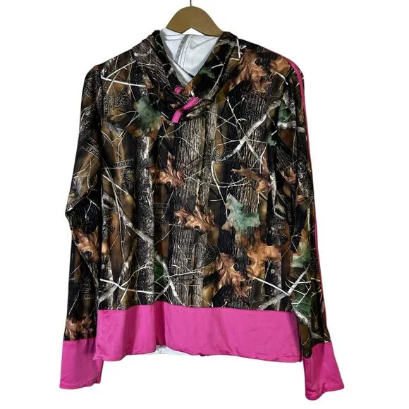 Prairie Buck Long Leaf Camo Jacket Size L Brown‎ Pink Full Zip Hunting Cabincore - Image 5