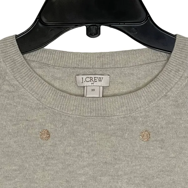 J. Crew Sweater Size XS Light Tan‎ With Gold Polka Dots Cotton Merino Wool Blend - Image 2