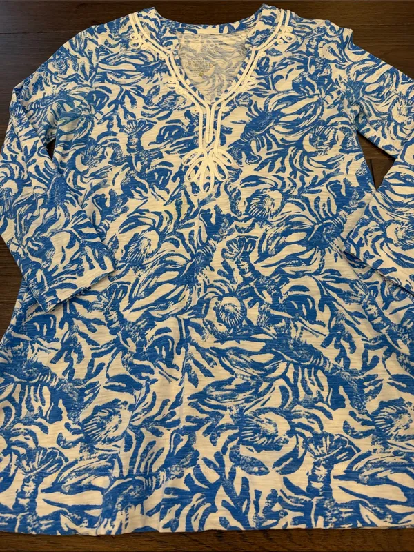 Lilly Pulitzer Kaia Knit Tunic Top in "Lobster On A Roll" Print - XS - C69-009 - Image 3