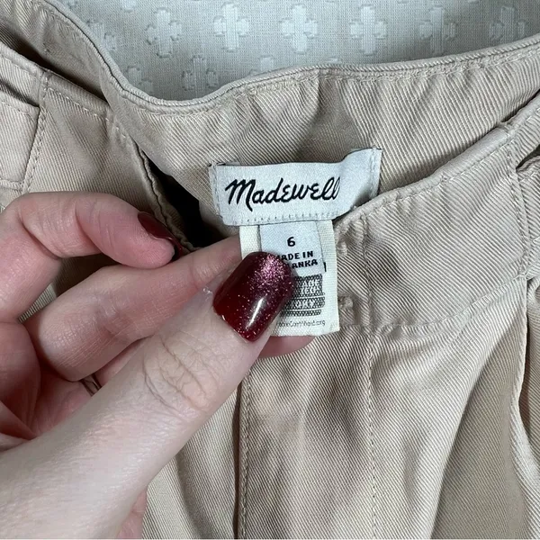 Madewell Sand Khaki Light Academia The Harlow Wide Leg‎ Trouser Pants - Image 4