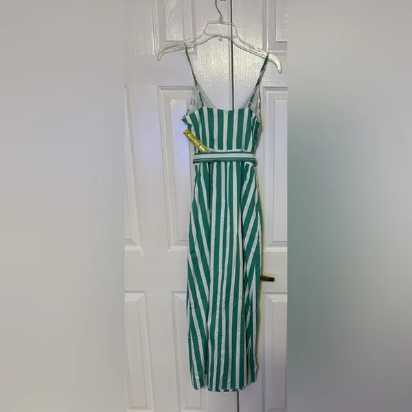 Gianni Bini green & white stripe sleeveless dress size 2 - Image 2