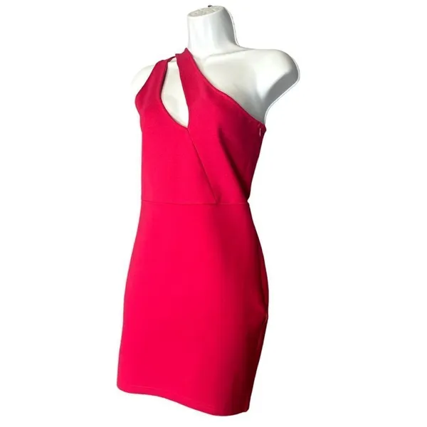 Superdown Barbie Pink Nava One Shoulder Mini Dress SMALL Asymmetrical‎ Revolve - Image 7