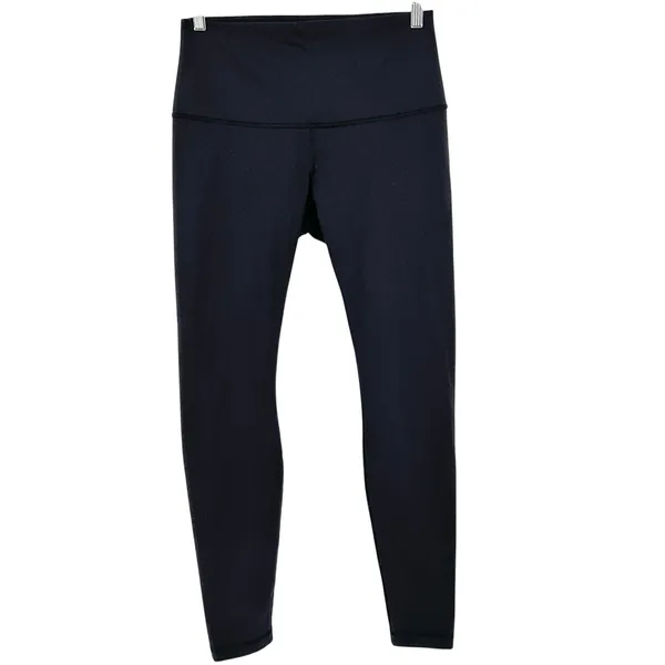 Lululemon Leggings Womens 8 Wunder Under Shine Dot Roll Down Limited Edition Blk - Image 5
