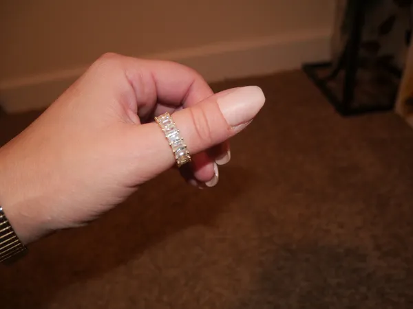 14k White Gold/Silver Baguette Ring Gold Size 7.5 - Image 8