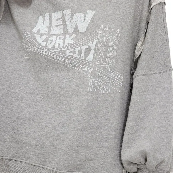 NWT Free People We The Free Graphic Camden Pullover / New York Combo - Image 4