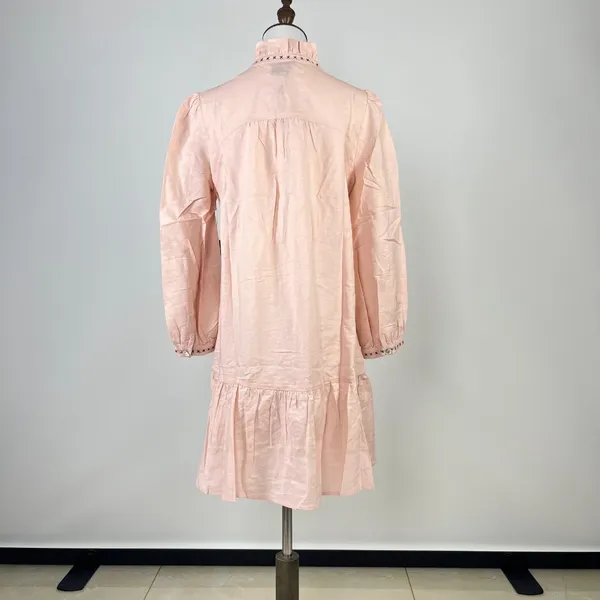 NWT Tuckernuck Bermuda Pink Palmerston Dress sz S Long Sleeve Linen Blend Mini - Image 10