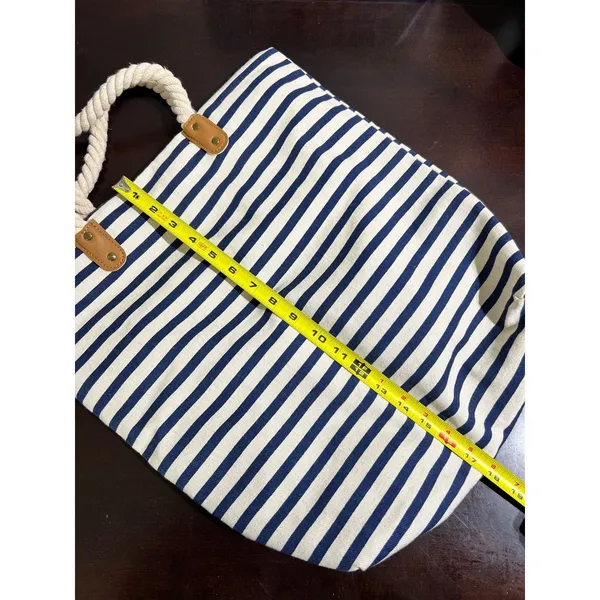 Summer & Rose Tote Bag Striped Nautical‎ Beach Rope Handles Zip Closure NWOT - Image 6