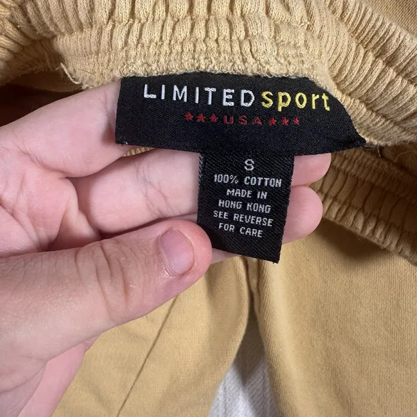 Vtg Limited Sport USA Women Small Yellow Joggers Sweatpants Fleece Pants 90s - Image 9