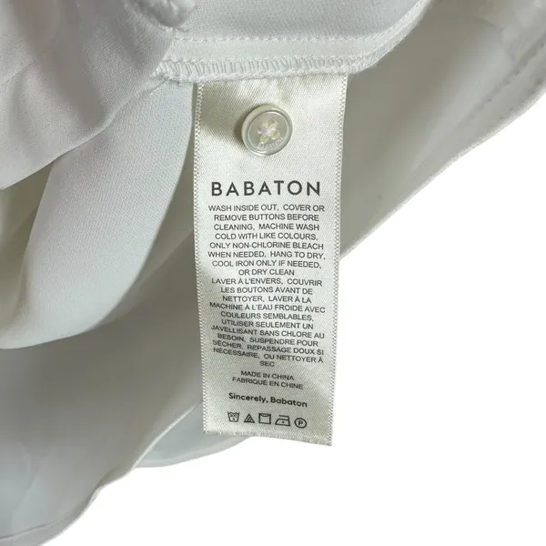 Babaton White Long Sleeve Blouse AS-IS (Flaw) Career Office Size XL - Image 8