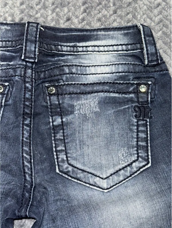 Miss Me Womens Ankle Skinny Medium Wash Embroidered Mid Rise Sz 25 - Image 7