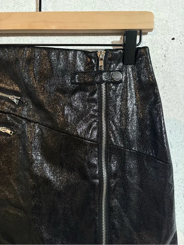 Blue Rain Francesca’s Faux Leather Zipper Mini Skirt | Size: Small - Image 2