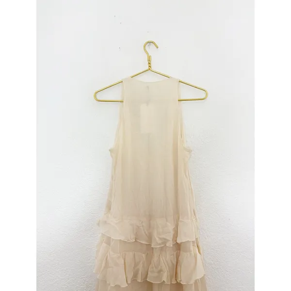 Zara Chiffon Ruffled Cream Midi Dress 4772/314 NWT Size Small Boho Romantic - Image 14