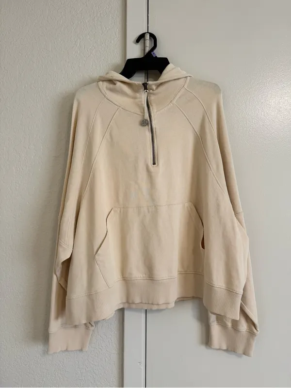 Simply Southern Pullover Hoodie Beige Half Zip Tan NWT Size XXL - Image 2