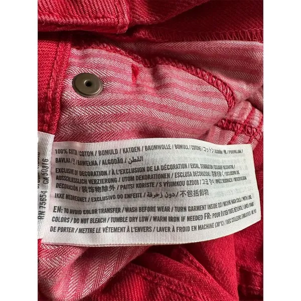 Abercrombie & Fitch Women's Red Denim A-Line Mini Skirt Size 24 - Image 5