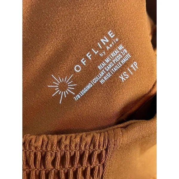 Offline By Aerie Women's XS High Waist Smocked Side Leggings Burnt Orange‎ New - Image 6