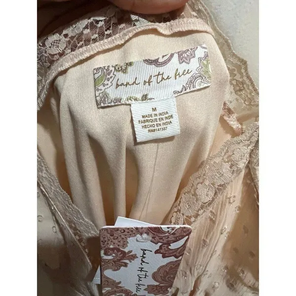 Anthropologie NWT Victorian Vintage Ethereal Women Medium Ivory Midi Slip Dress - Image 8