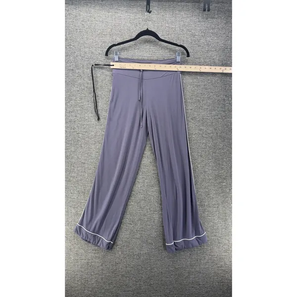 Shapeez Gray Bamboo Spandex Button Down Pajama Set Small Long Sleeve Wide Leg - Image 12