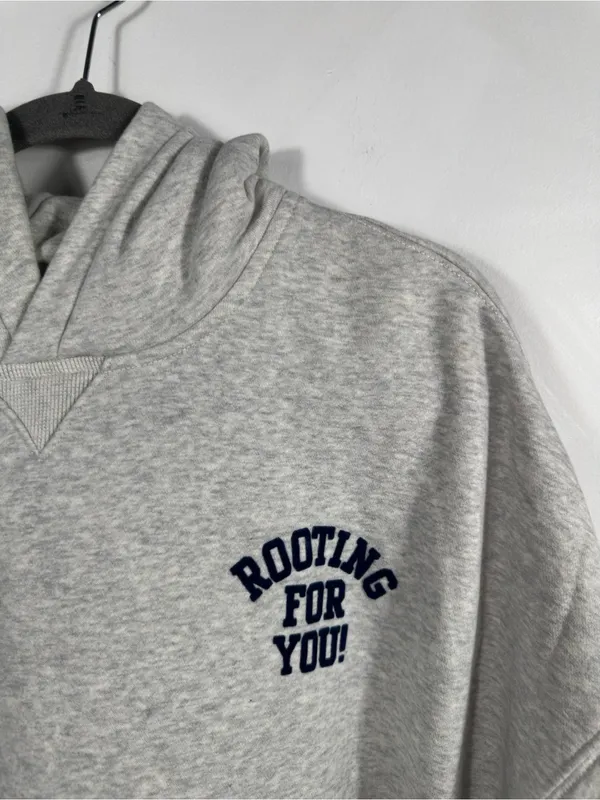 Abercrombie & Fitch‎ Soft A&F Max Essentials Hoodie Rooting For You Gray L/XL - Image 5