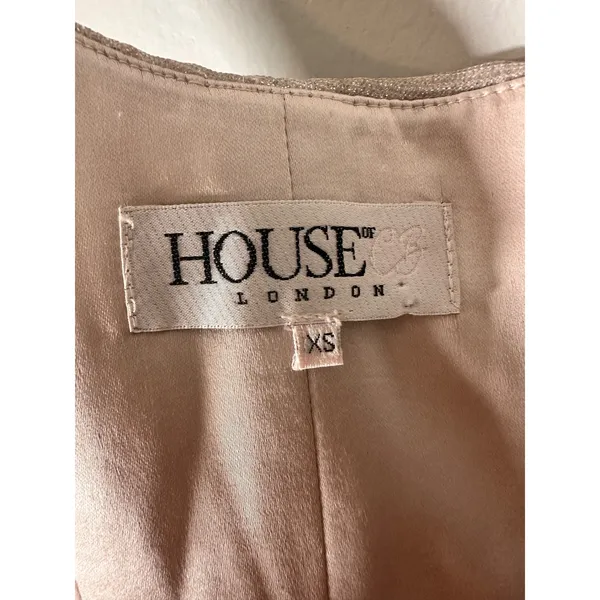House of CB Elsa‎ Silver Sparkle Cropped Corset Top Women XS Boned Crop SB4834 - Image 5