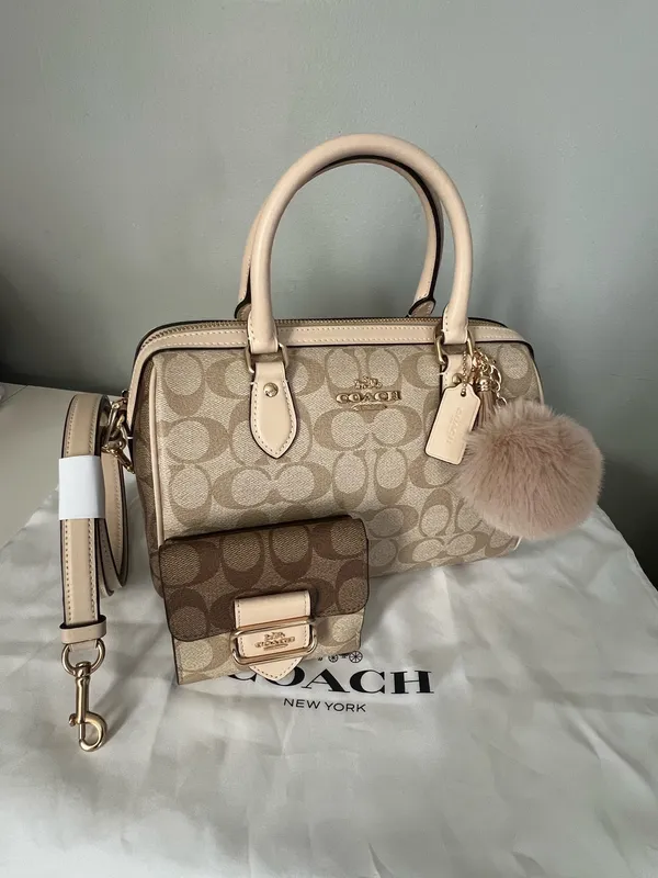 Coach Rowan Satchel In Colorblocked And Matching Wallet - Image 5