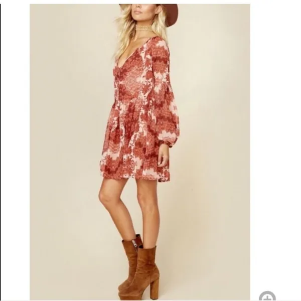 Show me your Mumu Sienna mini swing boho dress long sleeve M - Image 4