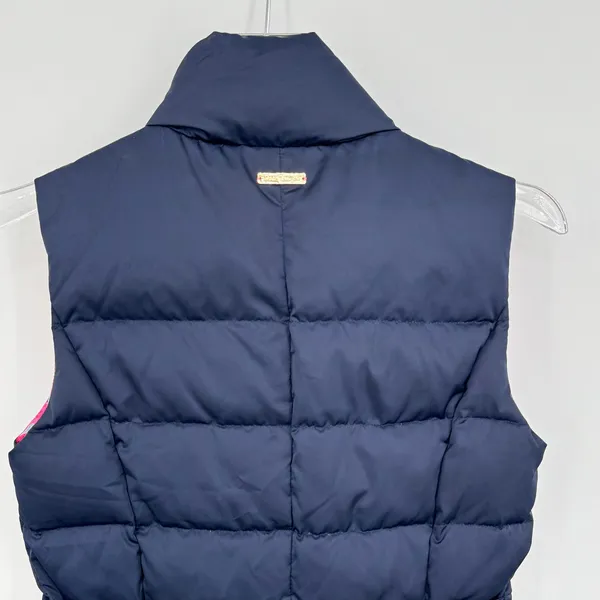 Lilly Pulitzer Isabelle puffer vest down filled XS zip front quilted navy blue - Image 6
