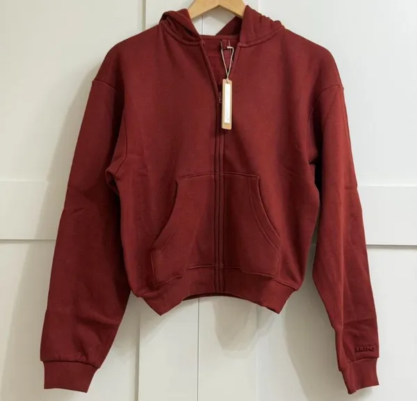 SKIMS Cotton Fleece Zip-Up Hoodie XS - Image 2
