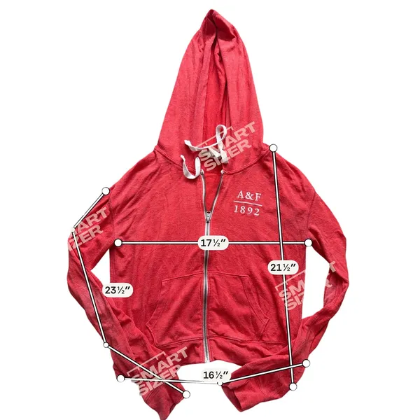 VTG Abercrombie & Fitch Y2K Graphic Hoodie Jacket Small Red 2000s Mall Girl - Image 4